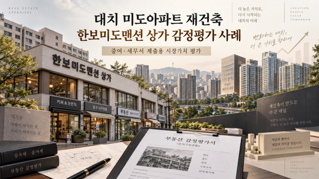 「대치 미도아파트 상가 감정평가｜한보미도맨션 증여 실제 사례」